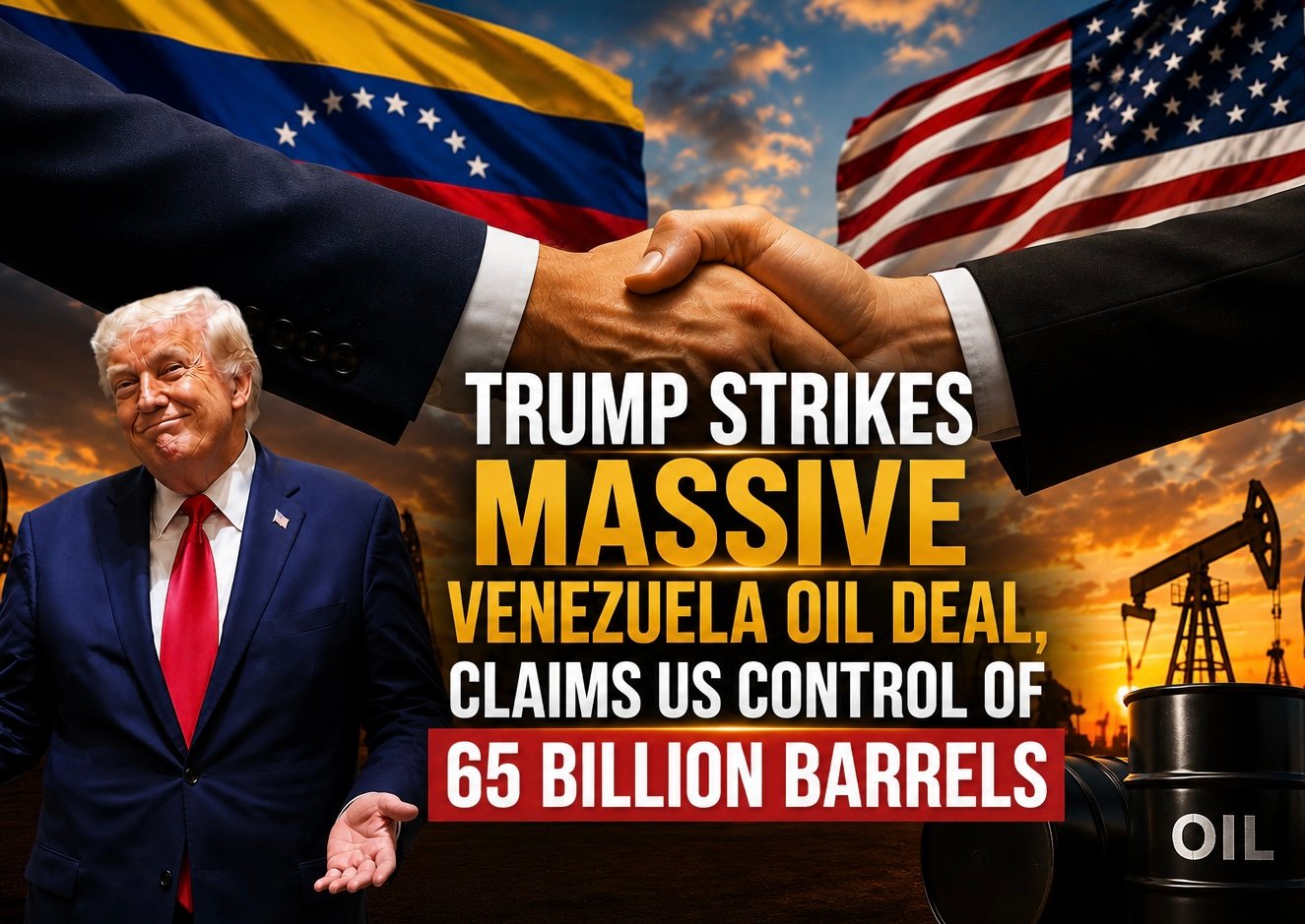 Trump Strikes Massive Venezuela Oil Deal, Claims US Control of 65 Billion Barrels