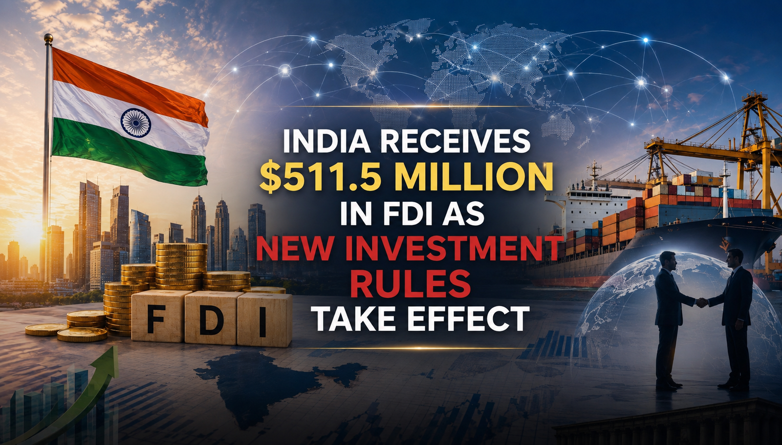India Receives $511.5 Million in FDI as New Investment Rules Take Effect