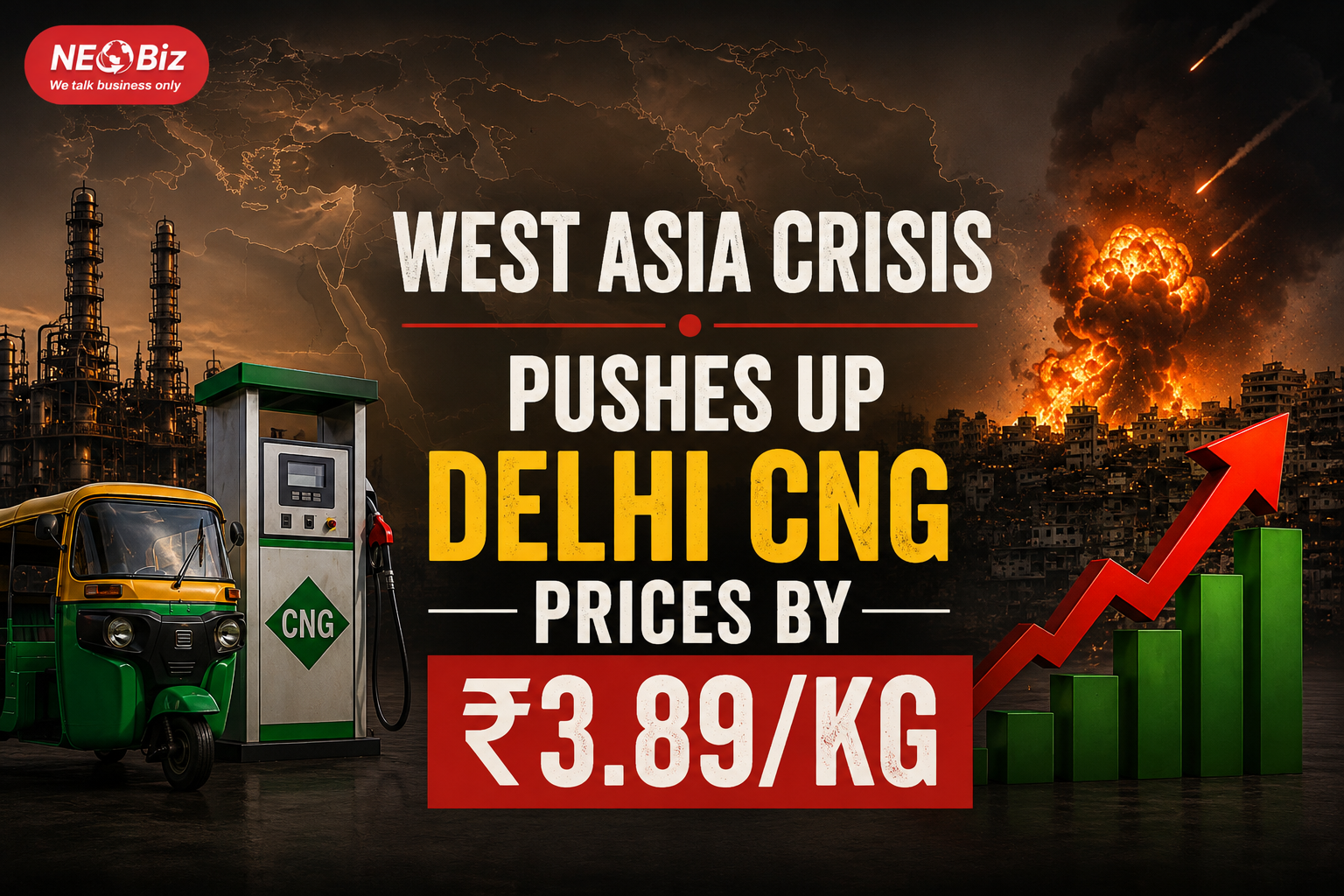 West Asia Crisis Pushes Up Delhi CNG Prices by ₹73.89/kg